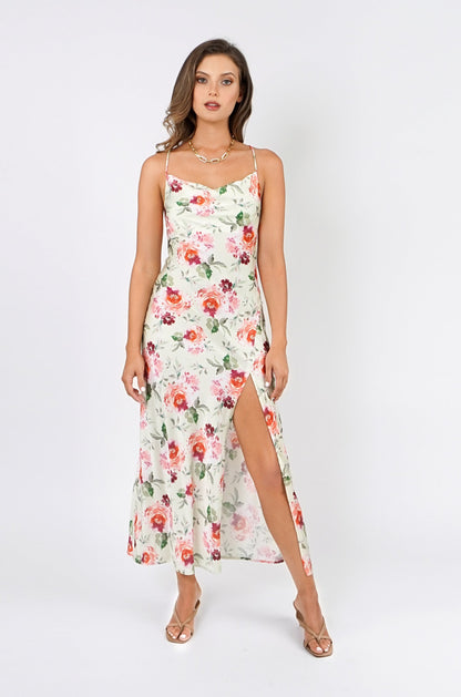 Savanna Green Print Maxi Dress